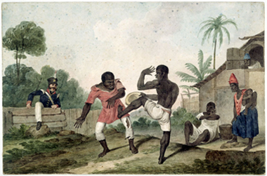 Negroes fighting, Brazil; 1824 von Augustus Earle